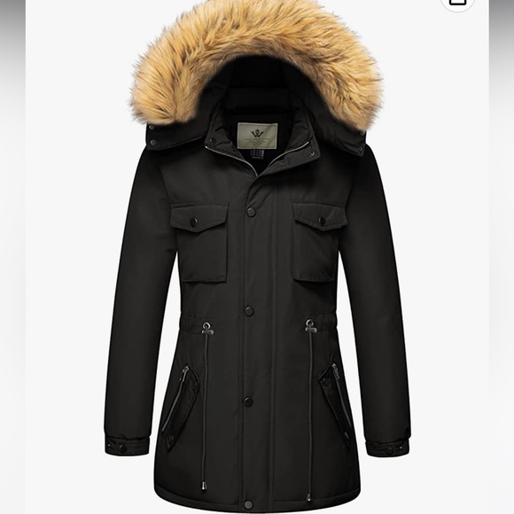 WENVEN Jackets & Blazers - WenVen Women's Winter Thicken Fleece Jacket Fur Hooded